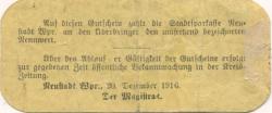 Neustadt (heute: PL-Wejherowo) - Stadt - 20.12.1916 - 10 Pfennig 