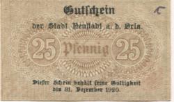 Neustadt - Stadt - 15.10.1919 - 31.12.1920 - 25 Pfennig 