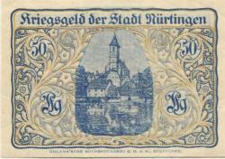 Nürtingen - Stadt - 1.3.1918 - 31.12.1919 - 50 Pfennig 