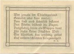 Oberdorla (heute: Vogtei) - Gemeinde - 1919 - 1/2 Mark 