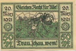 Oberglogau (heute: PL-Glogowek) - Stadt - 1.7.1921 - 31.12.1922 - 75 Pfennig 