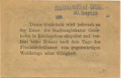 Osterhofen - Stadt - 30.9.1919 - 50 Pfennig 