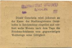 Osterhofen - Stadt - 5.11.1920 - 25 Pfennig 