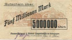 Otterbach-Lampertsmühle (heute: Kaiserslautern) - Baumwollspinnerei und Weberei, vormals G. F. Grohé-Henrich - -30.9.1923 - 5 Millionen Mark 