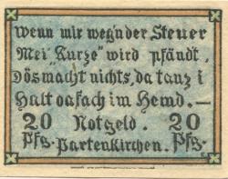 Partenkirchen (heute: Garmisch-Partenkirchen) - Marktgemeinde - 1.3.1921 - 20 Pfennig 