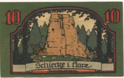 Schierke (heute: Wernigerode) - Kurverwaltung - 1.4.1921 - 10 Pfennig 