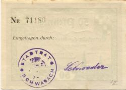 Schwabach - Stadt - 15.12.1918 - 50 Pfennig 