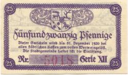 Sorau (heute: PL-Zary) - Stadt - 1918 - 31.12.1920 - 25 Pfennig 