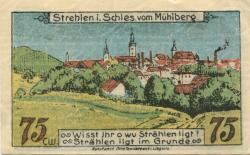 Strehlen (heute: PL-Strzelin) - Stadt - Oktober 1921 - 75 Pfennig 
