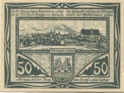 Striegau (heute: PL-Strzegom) - Stadtbank - 1.10.1920 - 50 Pfennig 