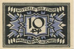 Waldenburg (heute: PL-Walbrzych) - Stadt - 1921 - 10 Pfennig 