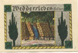 Weddersleben (heute: Thale) - Gemeinde - September 1921 - 50 Pfennig 