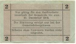 Weißwasser - Gemeinde - - 31.12.1918 - 2 Pfennig 