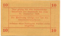 Weißwasser - Gemeinde - - 31.12.1918 - 10 Pfennig 
