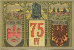 Wernigerode - Nordhausen-Wernigeroder Eisenbahngesellschaft - 1.3.1921 - 75 Pfennig 