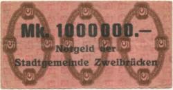 Zweibrücken - Stadt - 7.8.1923 - 1 Million Mark 