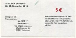 Weinstadt-Endersbach - Auszeit Naturcosmetics, Waiblinger Str. 20 - 1.7.2017 - 31.12.2018 - 5 Euro 